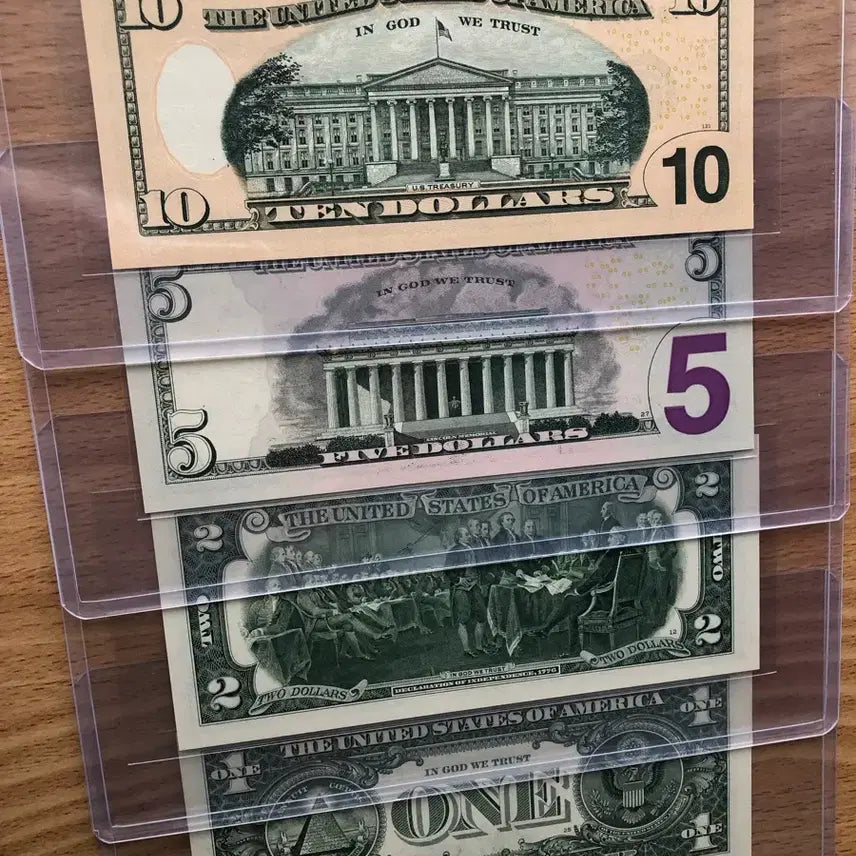 [BUNJANG] US Federal Reserve Star Note Set ($1/$2/$5/$10) / 미국 스타노트 4장 세트 / 별표달러 / 완전 미사용