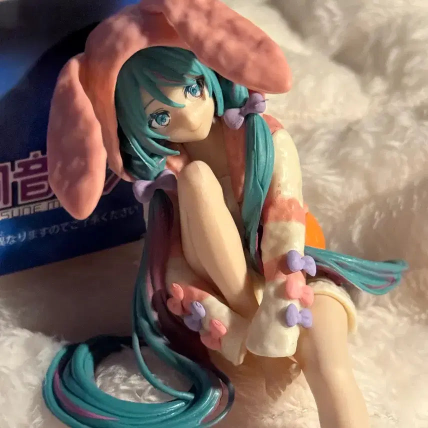 [BUNJANG] Hatsune Miku Rabbit Pajamas Figure Pink / 하츠네 미쿠 파자마 피규어 토끼 핑크 잠옷