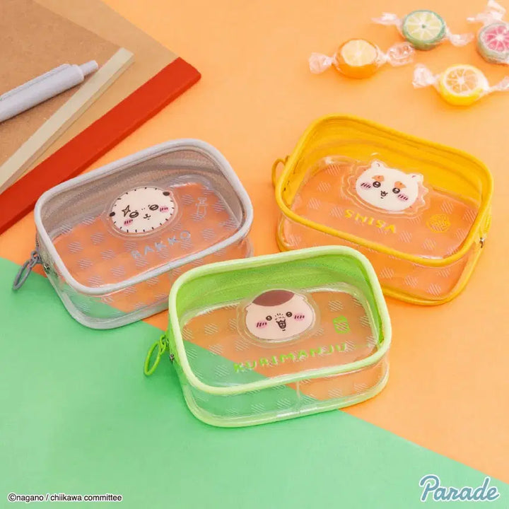 [BUNJANG] Chiikawa Fukkuri Clear Mini Pouch (Shisa) / 치이카와 풋쿠리 클리어 미니 파우치 (시사)
