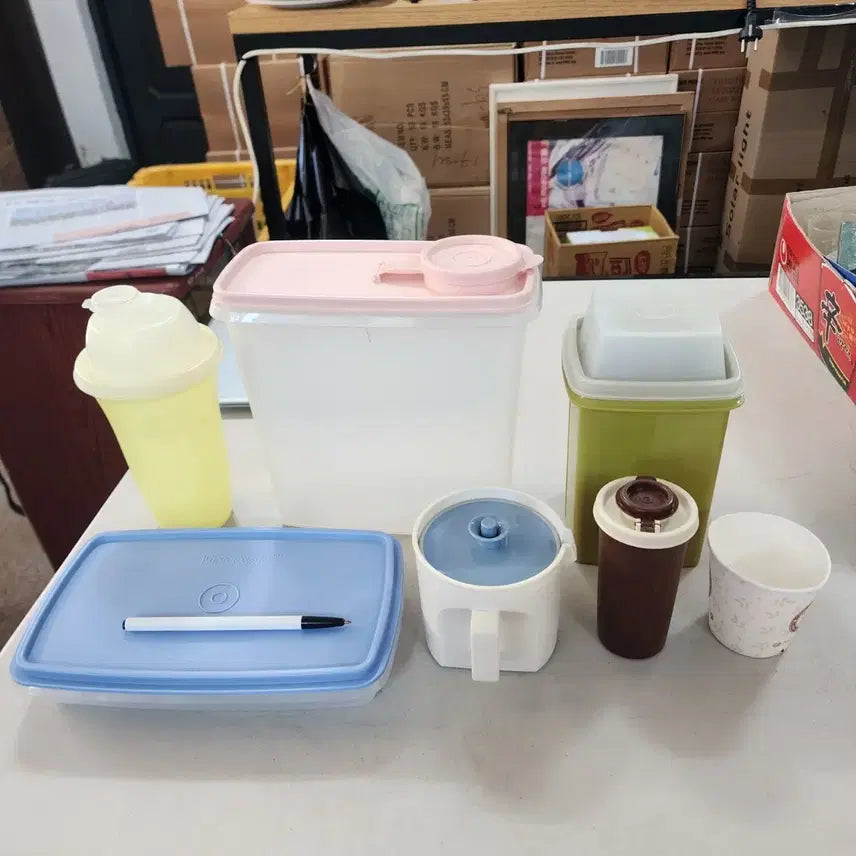 [BUNJANG] Vintage Tupperware Set (6 Pieces) / USA 오래된 상태좋은 사용제 타파웨어(Tupperware)6종류에65000원