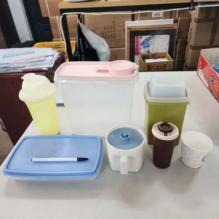 [BUNJANG] Vintage Tupperware Set (6 Pieces) / USA 오래된 상태좋은 사용제 타파웨어(Tupperware)6종류에65000원