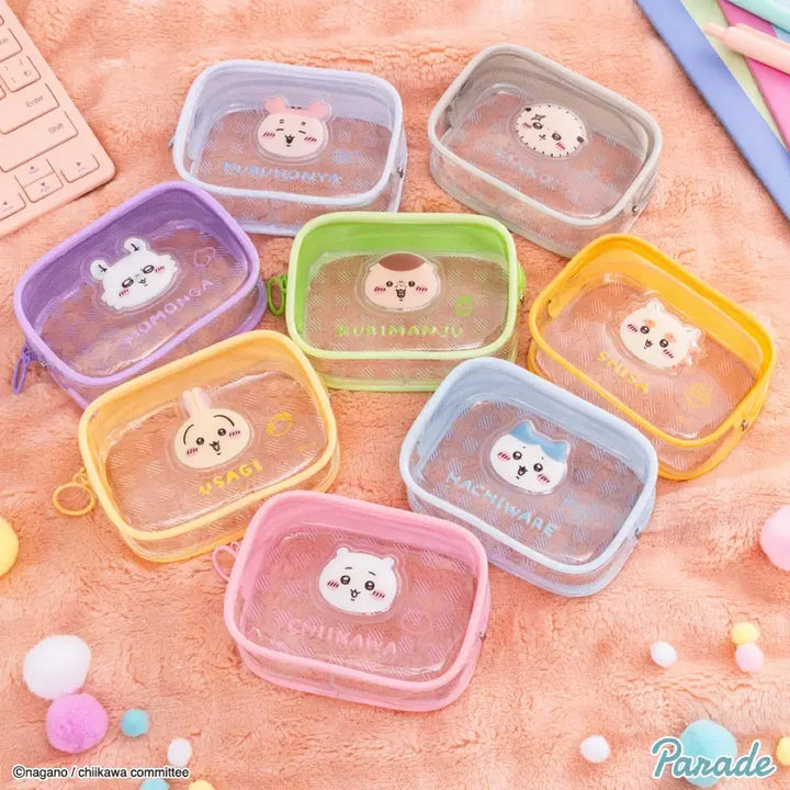 [BUNJANG] Chiikawa Fukuri Clear Mini Pouch (Crab) / 치이카와 풋쿠리 클리어 미니 파우치 (카니)