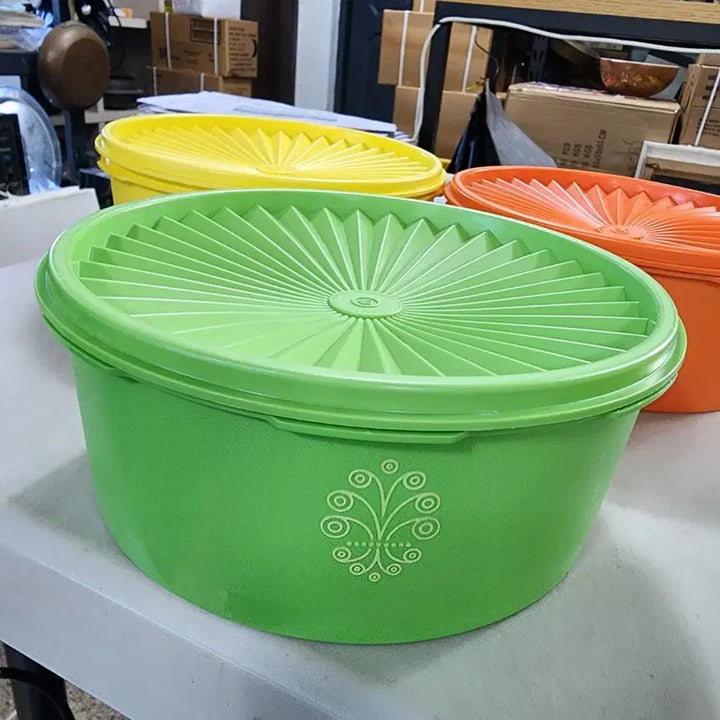 [BUNJANG] Vintage Tupperware Set (3 Pieces) / USA 오래된 사용제 타파웨어(Tupperware)지름20cm 높이8.3cm3개에45000원