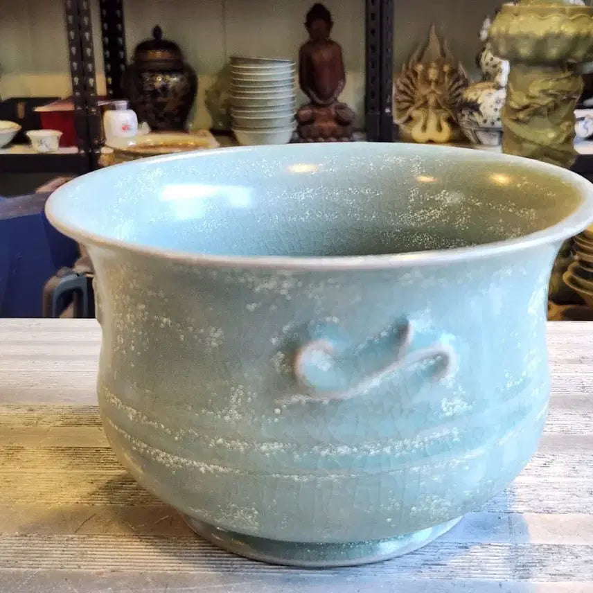 [BUNJANG] Song Dynasty Ru Ware Celadon Water Dropper / 중국도자기 송대 여요청자 수반 필세 도자기