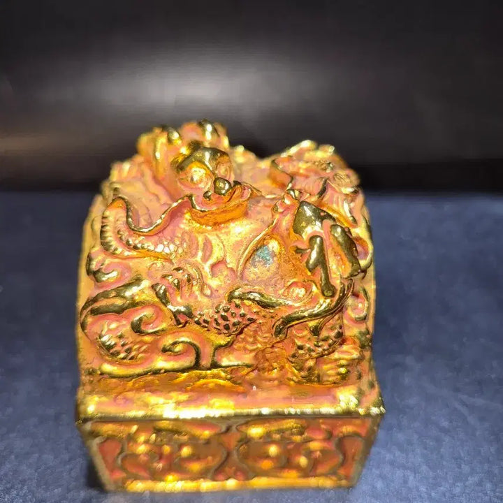 [BUNJANG] Gilded Bronze Dragon Seal / 유금 용 조각 동낙관