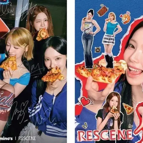 [BUNJANG] Resene Domino Pizza Bromide &amp; Photocard Set / 리센느 도미노피자 브로마이드2종 포카2종