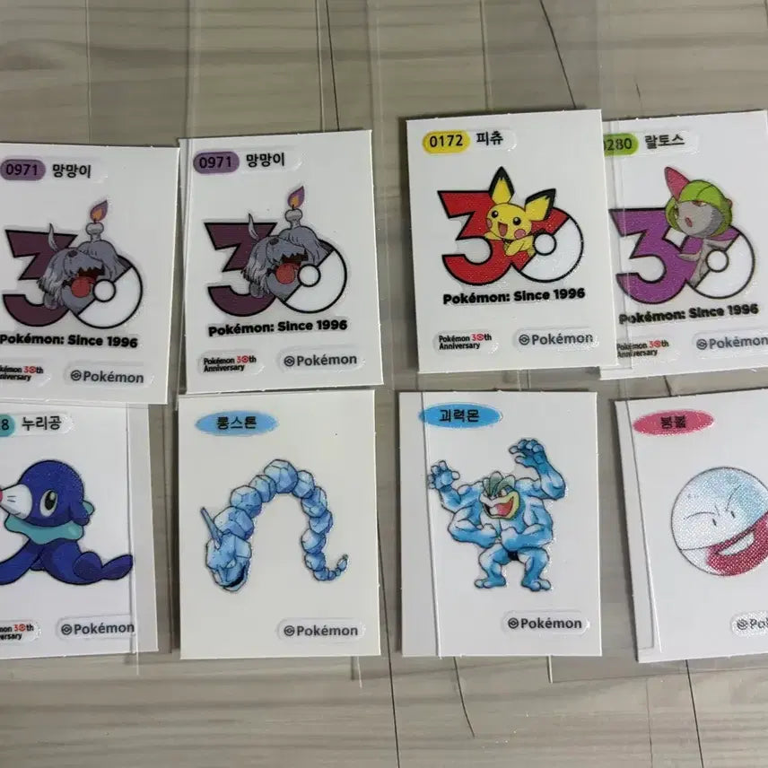 [BUNJANG] Pokemon 30th Anniversary Sticker Bundle Set / 포켓몬 30주년 띠부씰 로고 8장 일괄