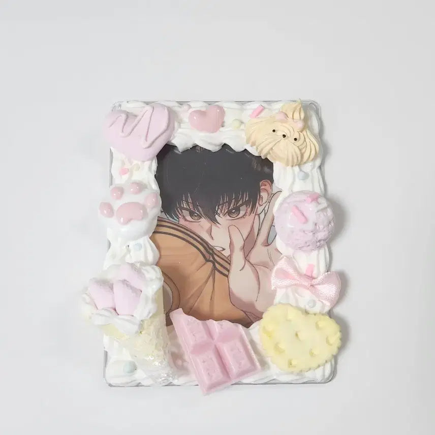 [BUNJANG] Strawberry Crepe Decoden Toploader Holder Lace Toploader / 딸기크레페 데코덴 탑꾸 레이스탑꾸 포카홀더 탑꾸