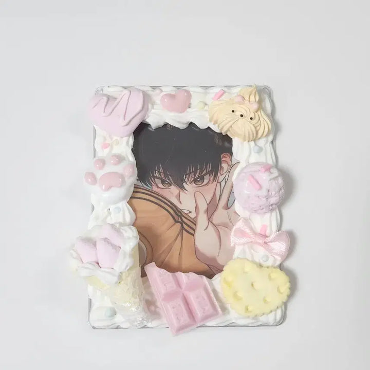 [BUNJANG] Strawberry Crepe Decoden Toploader Holder Lace Toploader / 딸기크레페 데코덴 탑꾸 레이스탑꾸 포카홀더 탑꾸