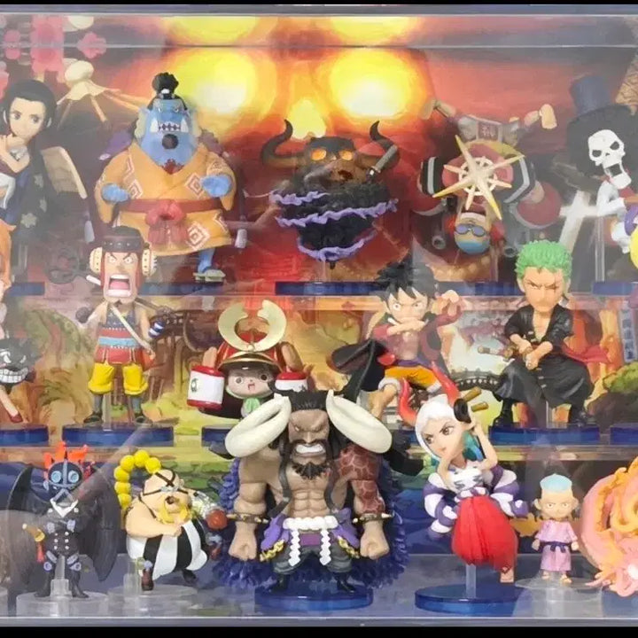 [BUNJANG] One Piece Onigashima Decisive Battle Figure Bundle Set with Display Cabinet / 원피스 오니가시마결전 밀짚모자일당 피규어 일괄판매(+장식장)