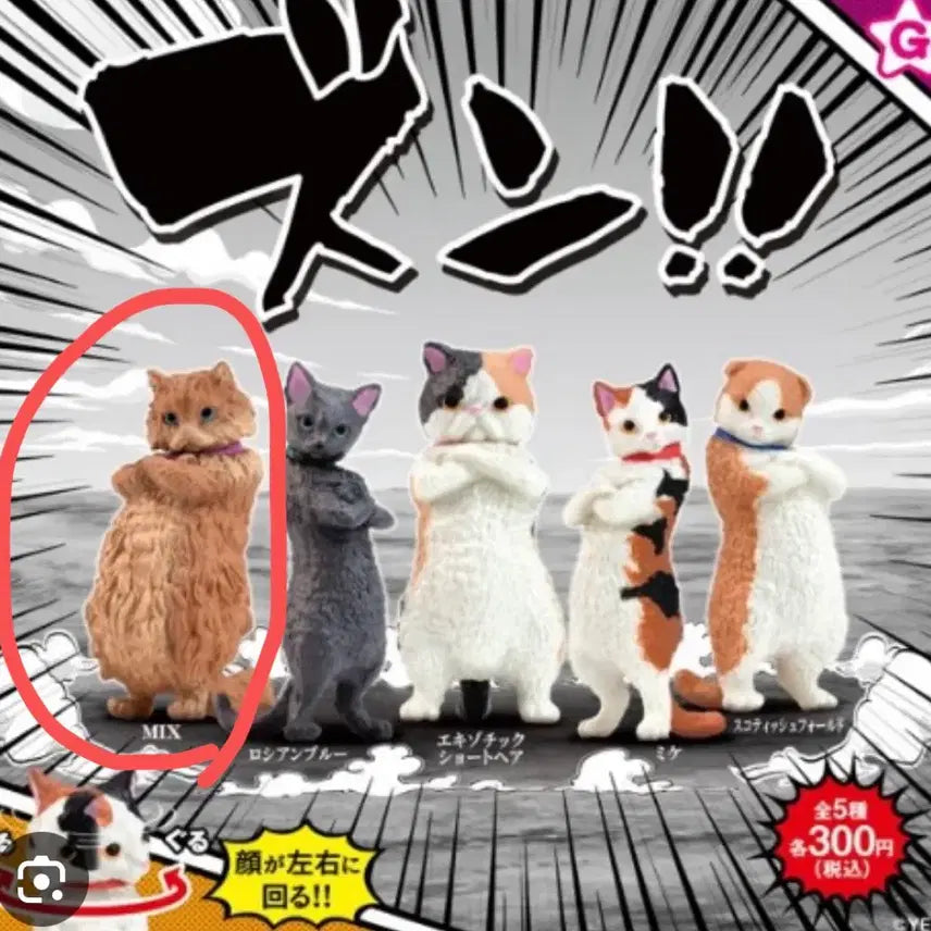 [BUNJANG] Gacha "Arm-Crossed Cats" Figure (Sealed) / 팔짱낀 고양이 가챠 미개봉