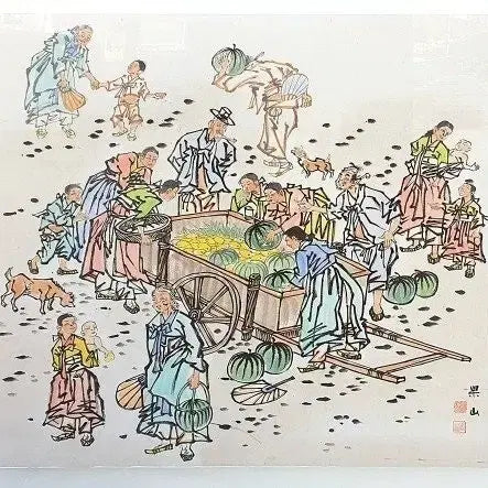 [BUNJANG] Watermelon Seller Folk Painting / 수박장수