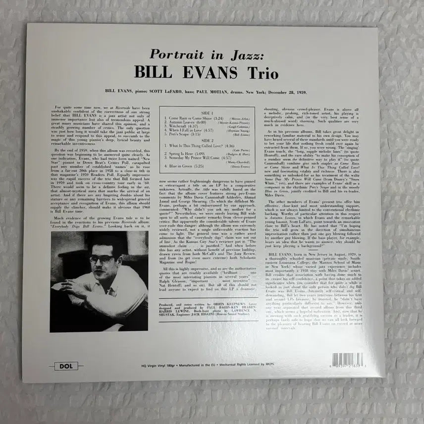 [BUNJANG] Bill Evans Trio Portrait in Jazz LP / 빌 에반스 트리오 PORTRAIT IN JAZZ LP
