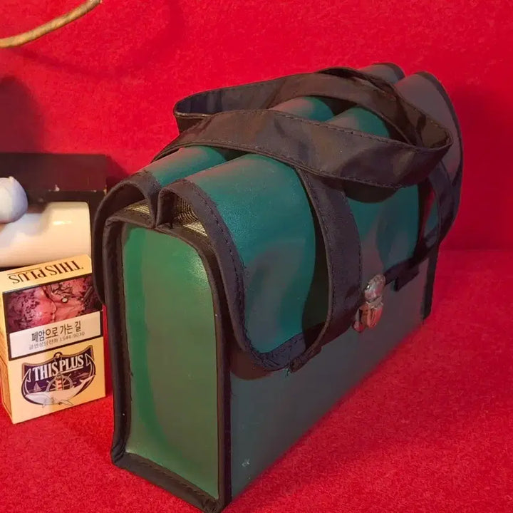 [BUNJANG] Vintage Deep Green Bag with Unique Clasp / 빈티지 가방 1점