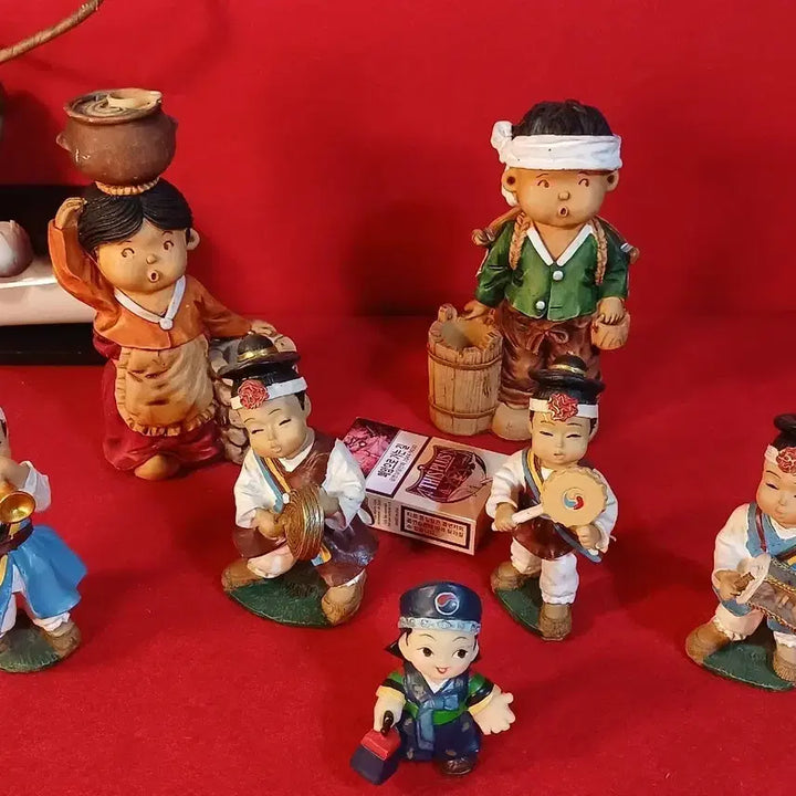 [BUNJANG] Vintage Korean Folk Doll Set (7 Pieces) / 빈티지 민속인형 7점