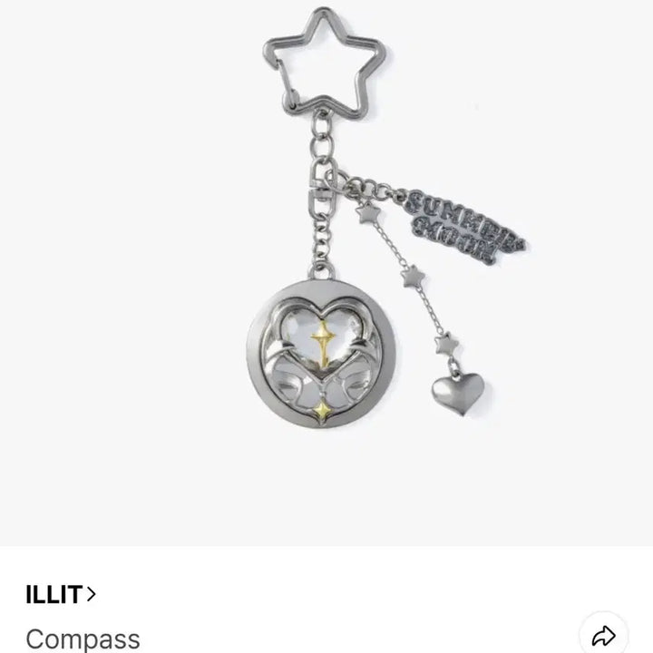 [BUNJANG] ILLIT Summer Moon Compass Keychain / 아일릿 썸머문 summer moon compass 콤파스 키링