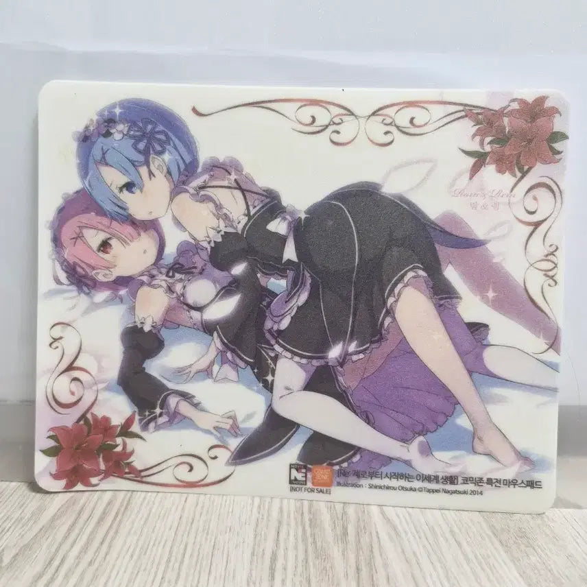 [BUNJANG] Re:Zero 9th Volume Comic Zone Exclusive Ram &amp; Rem Mousepad (2017) / [2017 구판/초희귀] 리제로 9권 코믹존 특전 렘 람 마우스패드