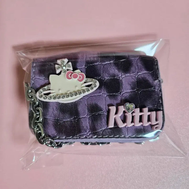 [BUNJANG] Hello Kitty Crocodile Pattern Chain Mini Bag / 키티 퍼플 악어 무늬 체인 미니백