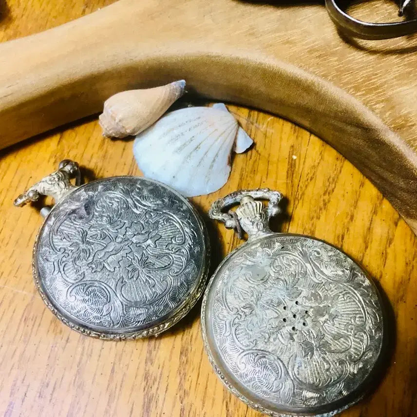 [BUNJANG] Antique Pocket Watch Set (2 Pieces) / 회중시계 엔틱 골동품 2점 세트