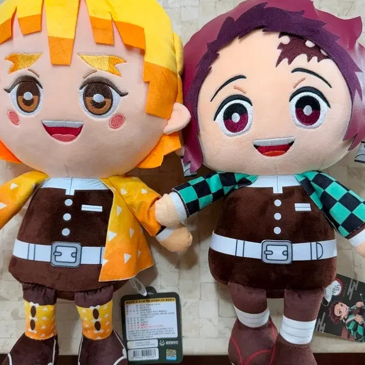 [BUNJANG] Demon Slayer Tanjiro &amp; Zenitsu Plush Doll Set / 귀멸의 칼날 탄지로 젠이츠 인형(2개 일괄)