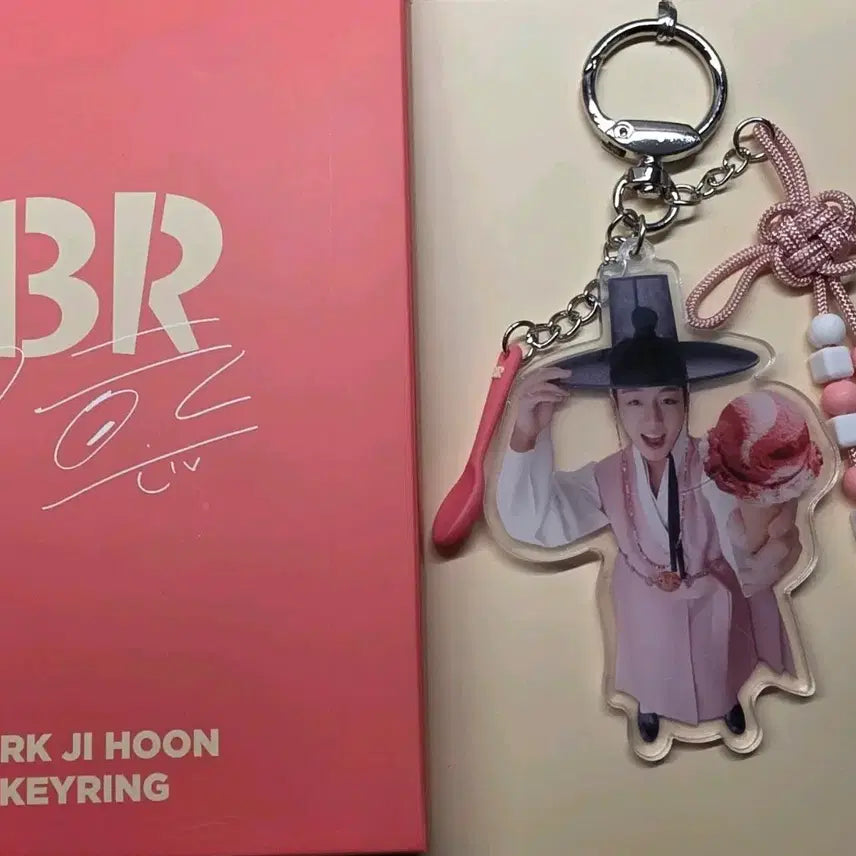 [BUNJANG] Park Ji Hoon Baskin Robbins Collaboration Keychain / 박지훈 베스킨라빈스 얼빡 키링