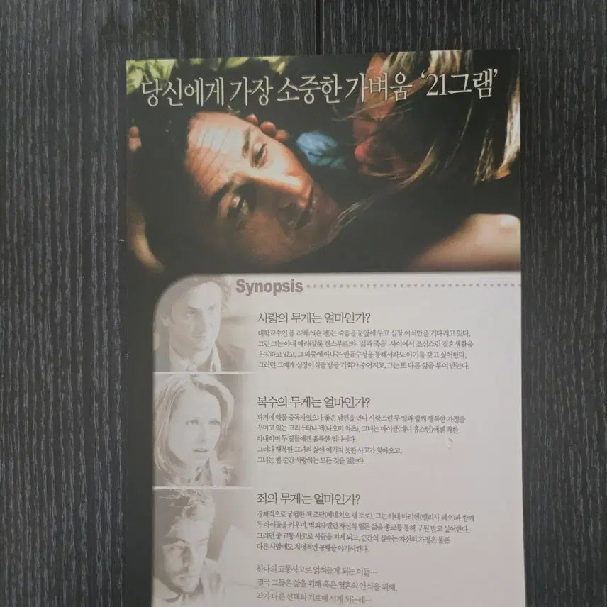 [BUNJANG] 21 Grams Classic Rare Movie Flyer / 21그램 / 영화전단지/영화자료/고전희귀