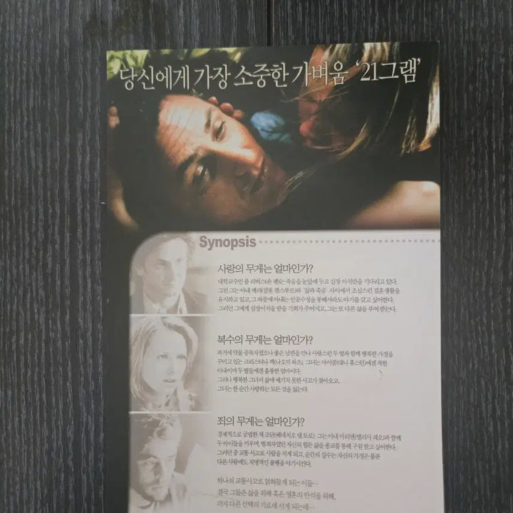 [BUNJANG] 21 Grams Classic Rare Movie Flyer / 21그램 / 영화전단지/영화자료/고전희귀