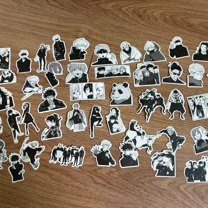 [BUNJANG] Jujutsu Kaisen Black &amp; White Sticker Bundle (50+ pcs) / 주술회전 흑백 스티커 50여장 일괄 판매