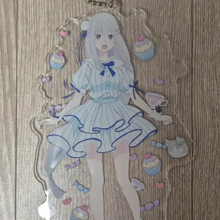 [BUNJANG] Re:Zero Emilia Party Version Acrylic Stand Keyring / Re:zero/리제로 에밀리아 아크릴스탠드 키링 파티버전