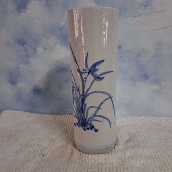 [BUNJANG] Orchid Pattern Ceramic Brush Holder / 난초문   문방사우  지통