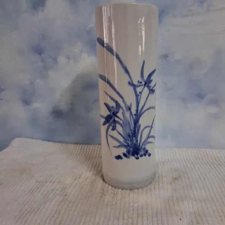[BUNJANG] Orchid Pattern Ceramic Brush Holder / 난초문   문방사우  지통