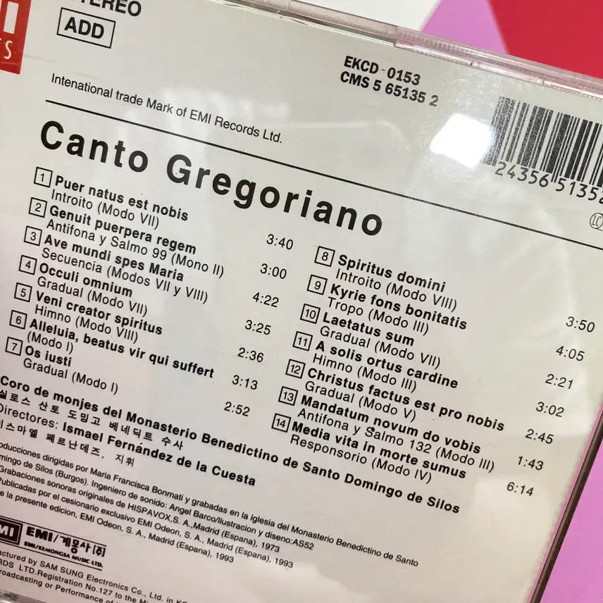 [BUNJANG] Coro De Monjes Del Monasterio Benedictino De Santo Domingo De Silos Canto Gregoriano CD / [중고음반/CD] 그레고리안 성가 앨범 Canto Gregoriano