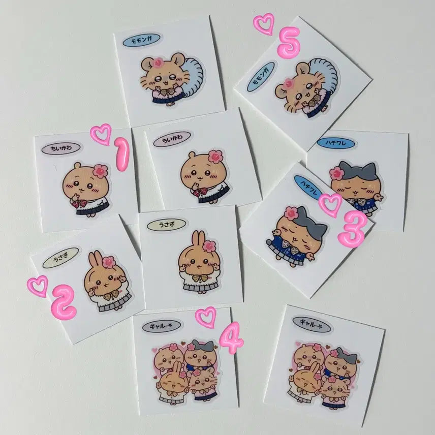 [BUNJANG] Chiikawa 9090 Gal Sticker Set (5 Types) / 치이카와 9090 갸루 스티커 5종