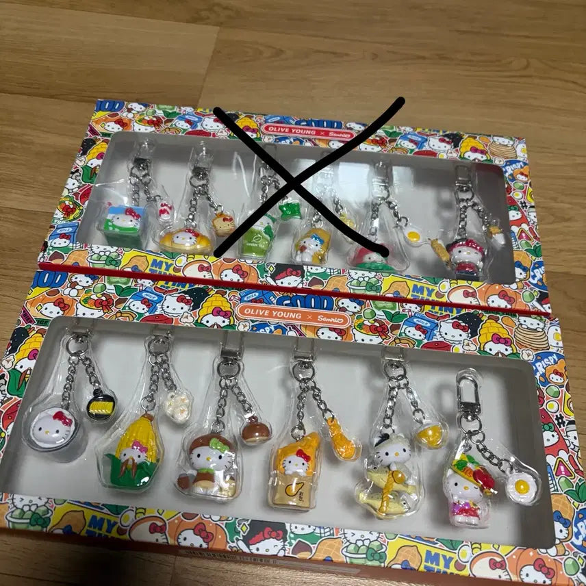 [BUNJANG] Sanrio Hello Kitty Dining Set Figure Keyring / 올리브영 텐바이텐 지역 헬로키티 피규어 키링 식사 세트 산리오 hello kitty sanrio