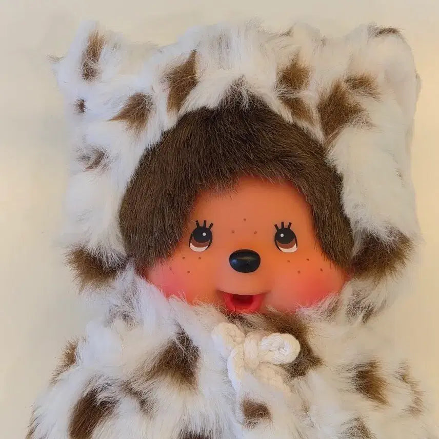 [BUNJANG] Authentic White Leopard Monchhichi / 정품)화이트 호피 레오파드 몬치치