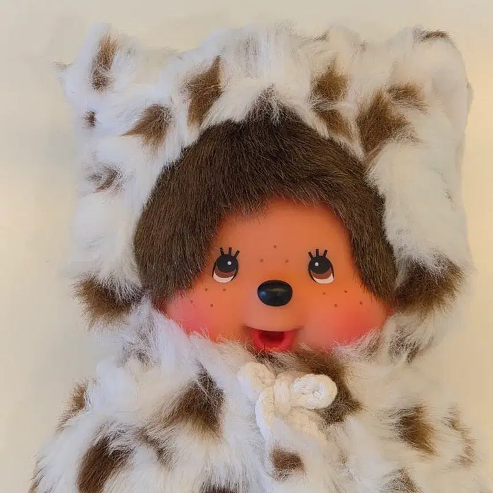 [BUNJANG] Authentic White Leopard Monchhichi / 정품)화이트 호피 레오파드 몬치치