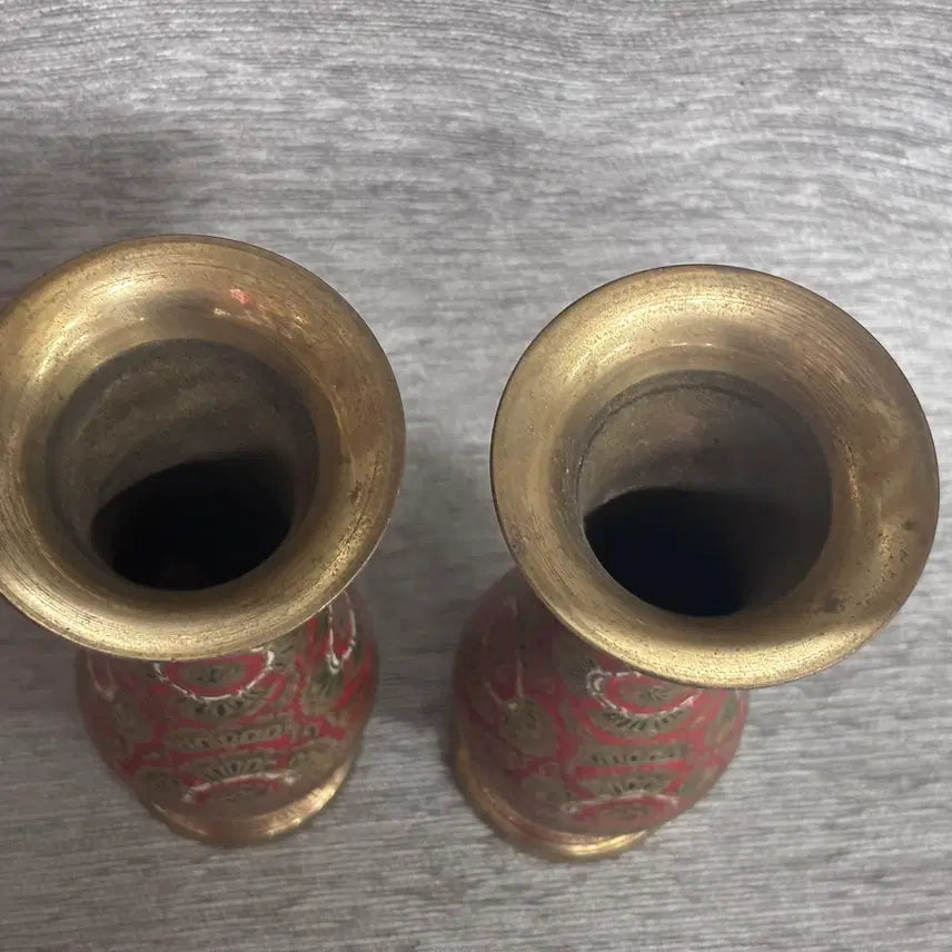 [BUNJANG] Vintage Brass Vase Set - Traditional Indian Style / 인도 전통 스타일의 빈티지 황동 화병 세트