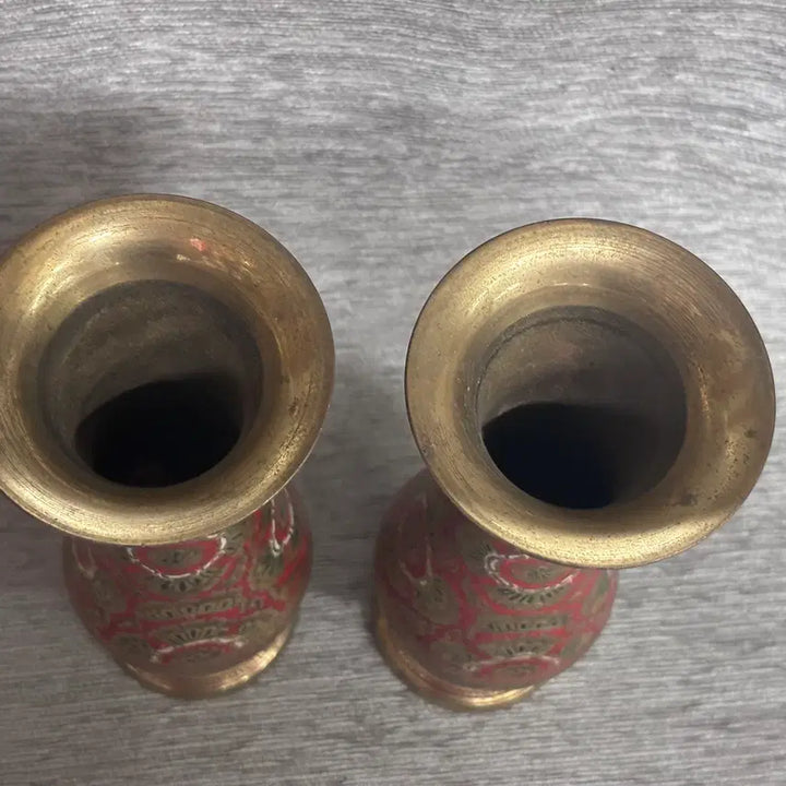 [BUNJANG] Vintage Brass Vase Set - Traditional Indian Style / 인도 전통 스타일의 빈티지 황동 화병 세트