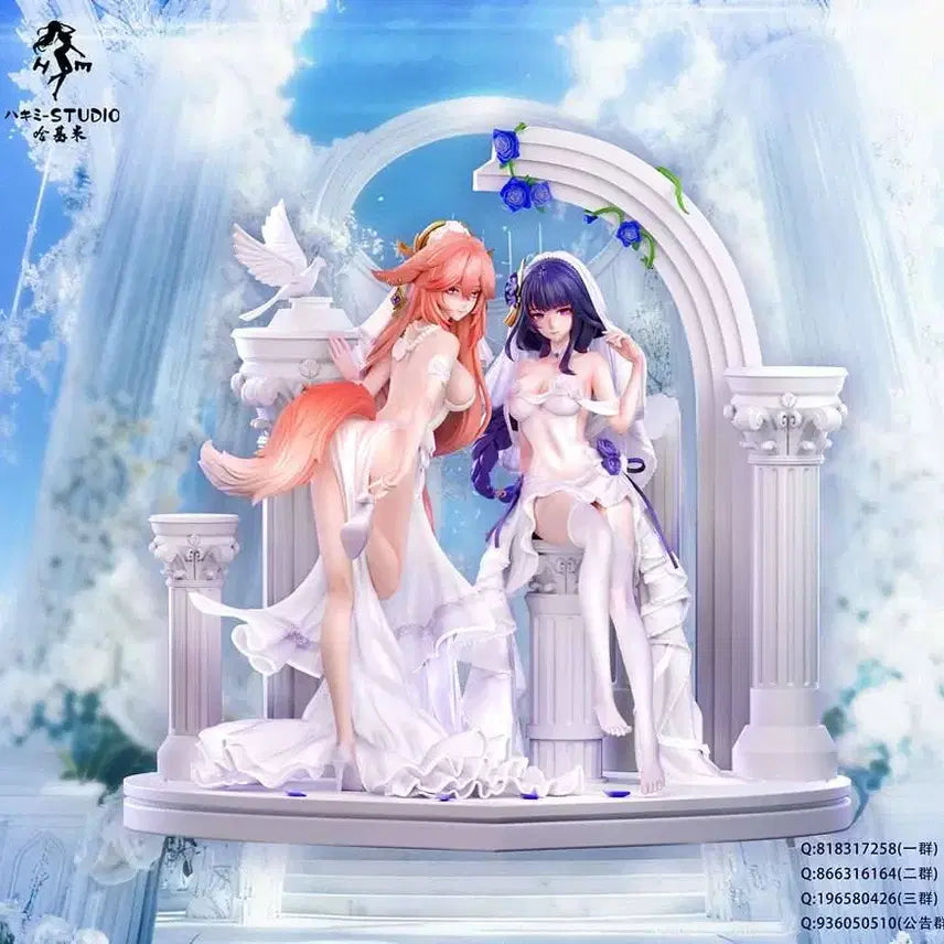 [BUNJANG] Hakmi/Hajimi Studio Genshin Impact Raiden/Miko Wedding Deluxe Resin Figure / hakmi/hajimi studio 원신 라이덴/미코 레진피규어 팝니다