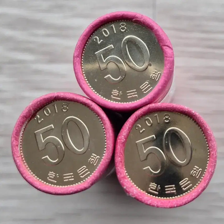 [BUNJANG] 2018 Special Mint Year 50 Won Coin Rolls (Bundle of 3) / 2018년 특년도 50원 주화 3롤