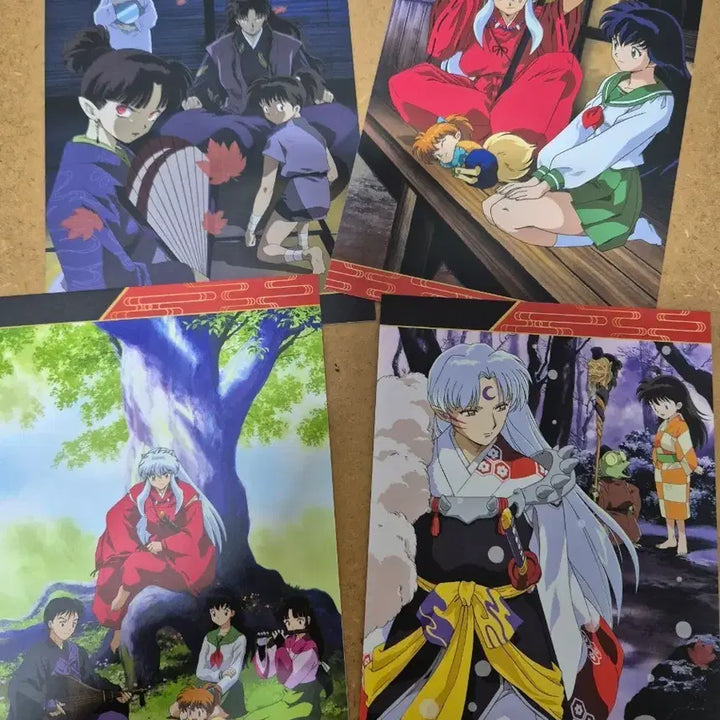 [BUNJANG] Inuyasha Popup Memorial Card Postcard Set / 이누야샤 팝업 메모리얼 카드 엽서 4종 일괄 셋쇼마루.나락.이누야샤등