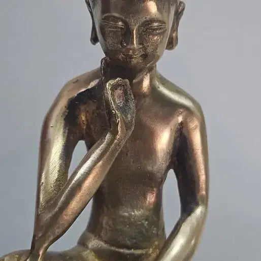 [BUNJANG] Antique Bronze Pensive Maitreya Buddha Statue / 옛날 반가사유상 옛날불상 놋쇠 동반가사유상 옛날에 만들어진