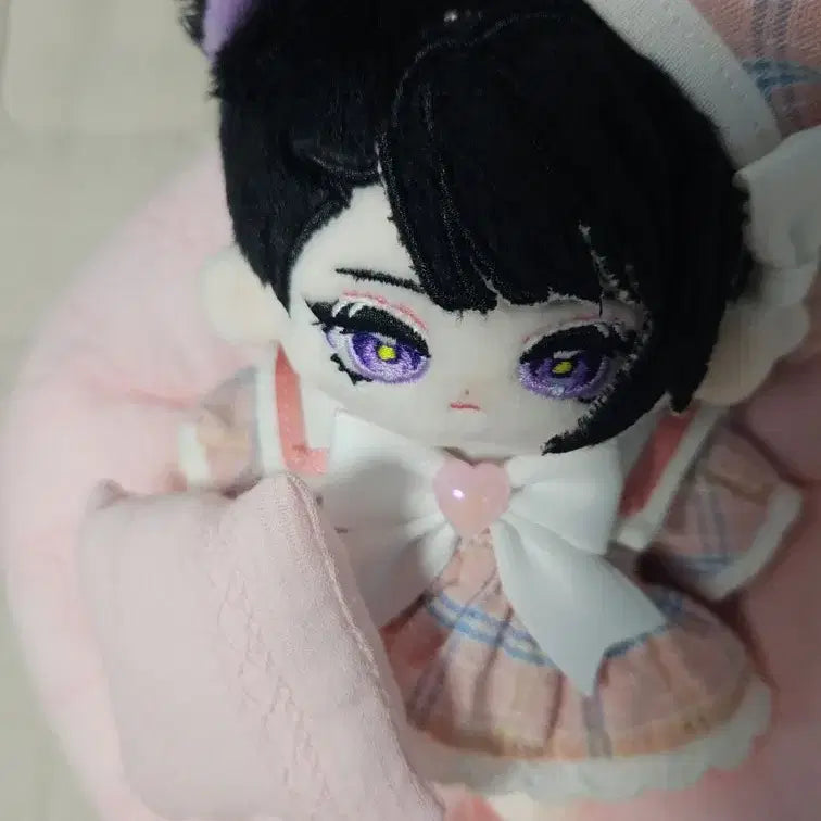 [BUNJANG] Plush Doll Cushion (Recommended for 5-10cm dolls) - Pink / 솜인형 쿠션 방석 (5-10cm용 추천) 핑크색