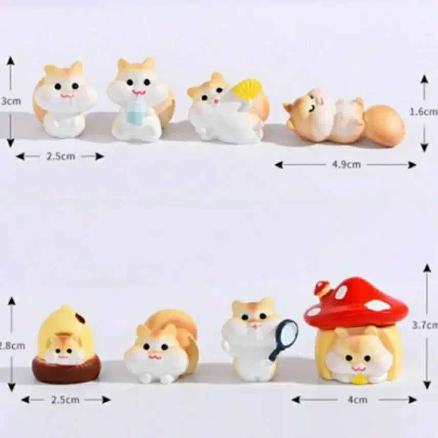 [BUNJANG] Baby Squirrel Figure Set (8 Types, Sealed) / 아기 다람쥐 피규어 미개봉 8종 세트로 판매합니다.