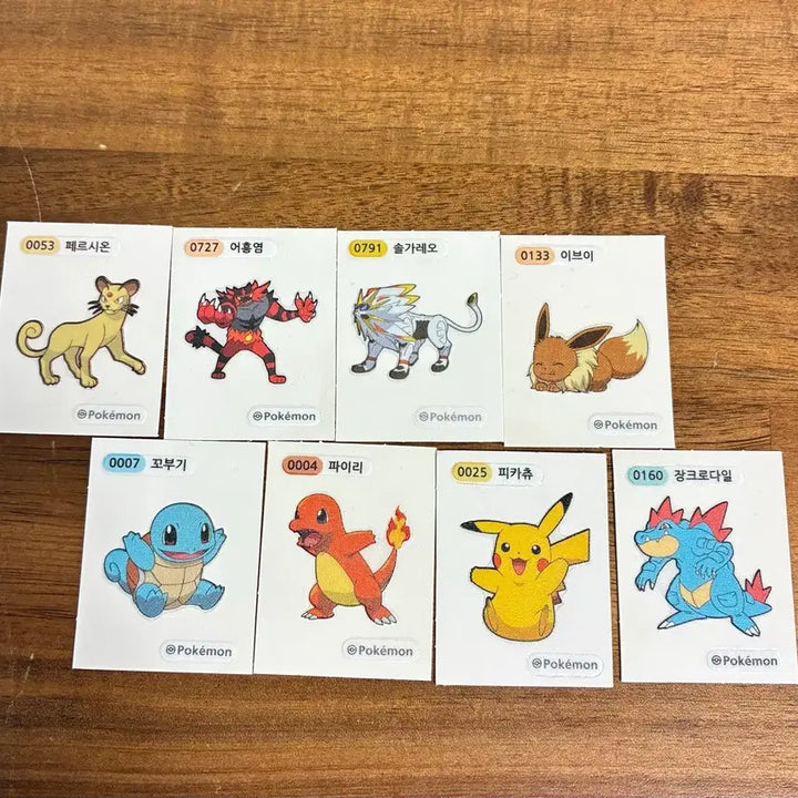 [BUNJANG] Pokemon Stickers - Solgaleo, Squirtle, Charmander, Pikachu / 포켓몬 띠부실 솔가레오 꼬부기 파이리 피카츄