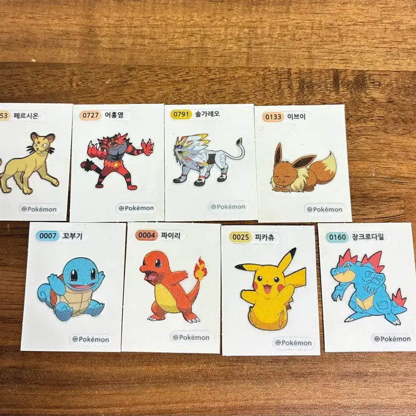 [BUNJANG] Pokemon Stickers - Solgaleo, Squirtle, Charmander, Pikachu / 포켓몬 띠부실 솔가레오 꼬부기 파이리 피카츄