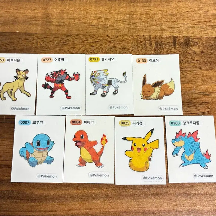 [BUNJANG] Pokemon Stickers - Solgaleo, Squirtle, Charmander, Pikachu / 포켓몬 띠부실 솔가레오 꼬부기 파이리 피카츄