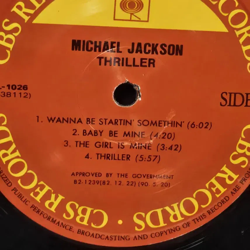 [BUNJANG] Michael Jackson Thriller LP Vinyl Record / 1-1084.  LP음반 .MICHAEL JACKSON (Thriller).가요 팝 클래식 라이센스 중고음반