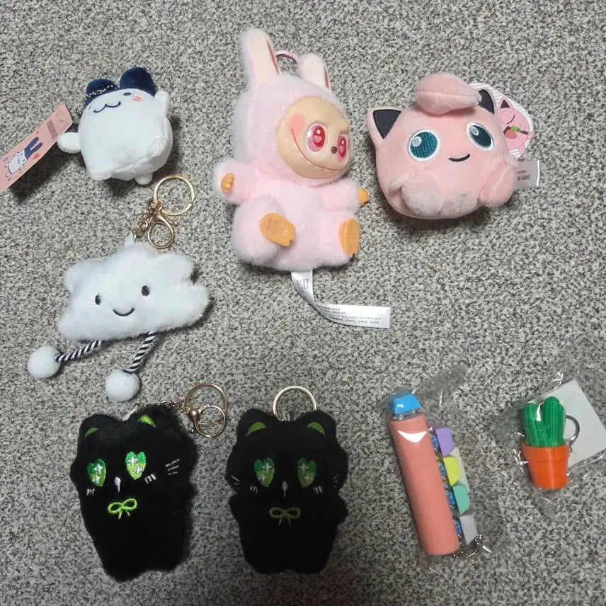 [BUNJANG] Doll Keyring &amp; Keycap Bundle Set / 인형키링 6개/키캡2개 일괄구성