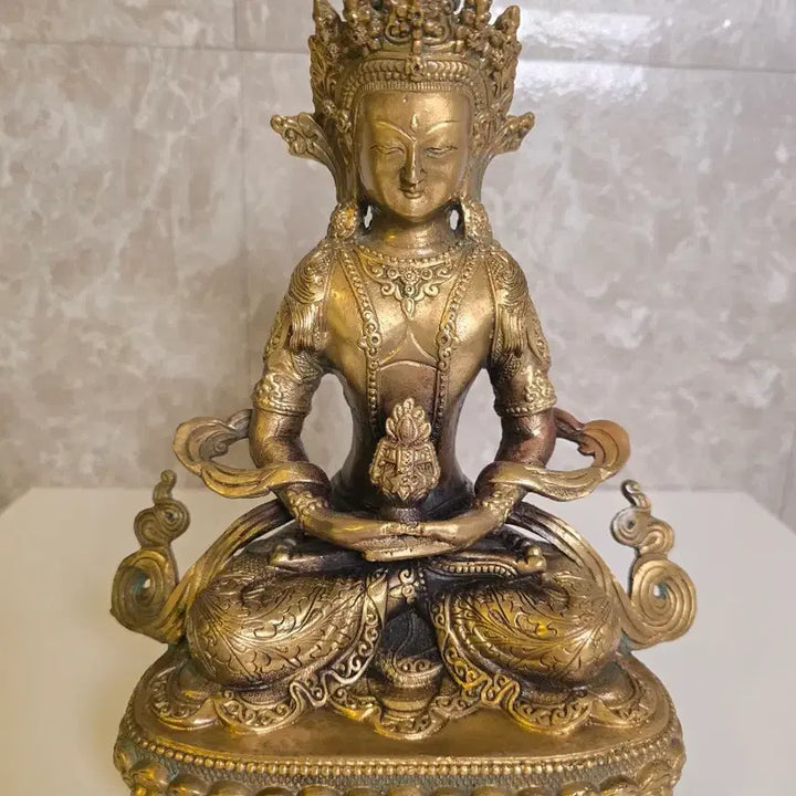 [BUNJANG] Tibetan Bronze Amitāyus Seated Statue / 티베트 동제 무량수불 좌상 불상